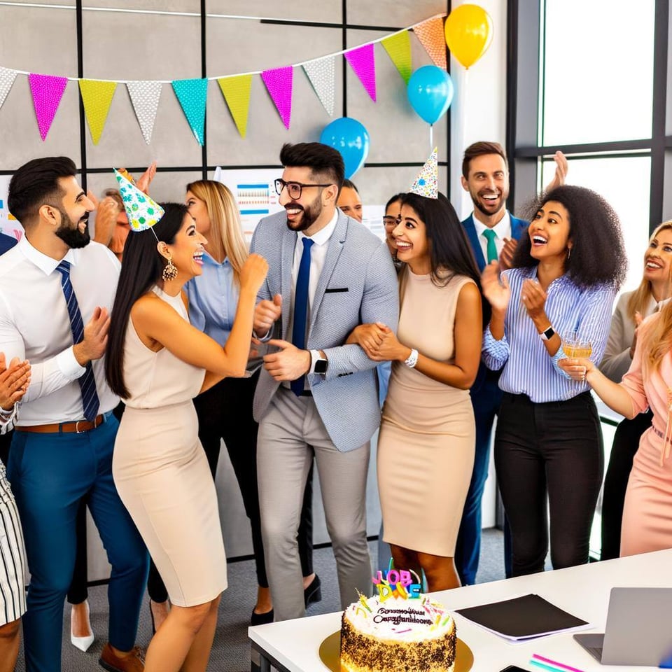 celebration in a workplace